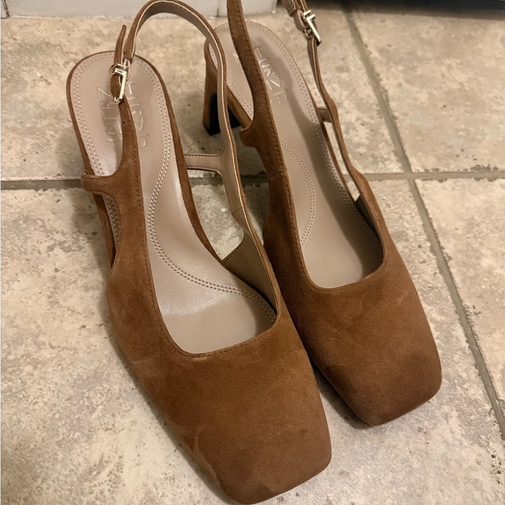 Naturalizer Carmen Slingback Dark Chestnut Brown Suede - Picture 9 of 12